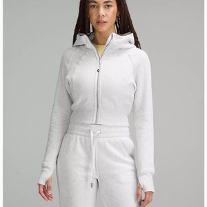 Lululemon Scuba Full-Zip Cropped Hoodie Heathered Gray Size 6